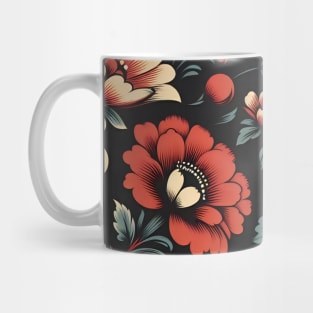 Red Floral Illustration Mug